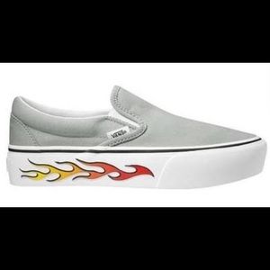 Slip on classic vans with flame 🔥